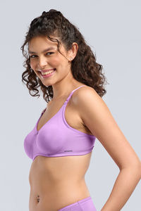 Amante Solid Non Padded All Day Comfort Super Support Bra - African Voilet — thumbnail 2